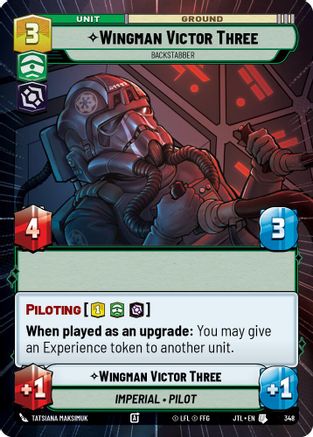 Wingman Victor Three - Backstabber (348) (Hyperspace) (348) [Jump to Lightspeed] - Fantasy Flight Games - Card Brawlers | Quebec | Canada |