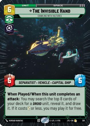 The Invisible Hand - Crawling With Vultures (351) (Hyperspace) (351) [Jump to Lightspeed] - Fantasy Flight Games - Card Brawlers | Quebec | Canada |