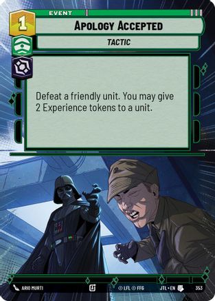 Apology Accepted (353) (Hyperspace) (353) [Jump to Lightspeed] - Fantasy Flight Games - Card Brawlers | Quebec | Canada |