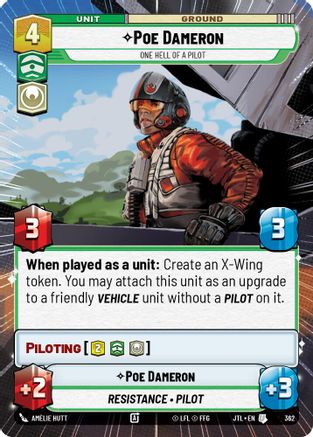 Poe Dameron - One Hell of a Pilot (362) (Hyperspace) (362) [Jump to Lightspeed] - Fantasy Flight Games - Card Brawlers | Quebec | Canada |