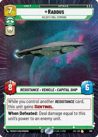 Raddus - Holdo's Final Command (366) (Hyperspace) (366) [Jump to Lightspeed] - Fantasy Flight Games - Card Brawlers | Quebec | Canada |