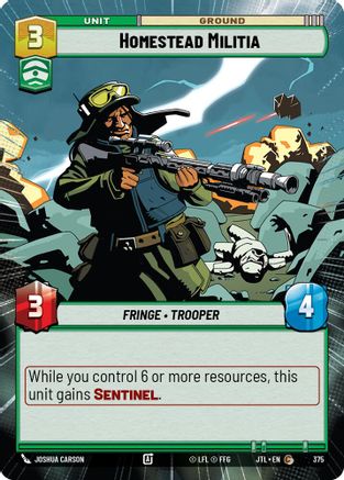 Homestead Militia (375) (Hyperspace) (375) [Jump to Lightspeed] - Fantasy Flight Games - Card Brawlers | Quebec | Canada |