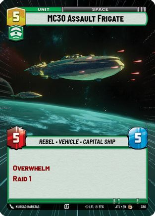 MC30 Assault Frigate (380) (Hyperspace) (380) [Jump to Lightspeed] - Fantasy Flight Games - Card Brawlers | Quebec | Canada |
