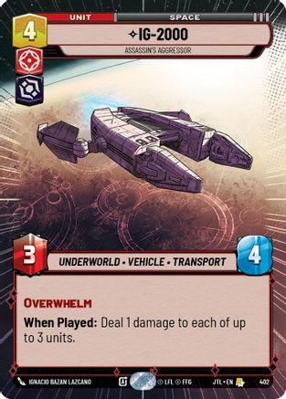 IG-2000 - Assassin's Aggressor (402) (Hyperspace) (402) [Jump to Lightspeed] - Fantasy Flight Games - Card Brawlers | Quebec | Canada |