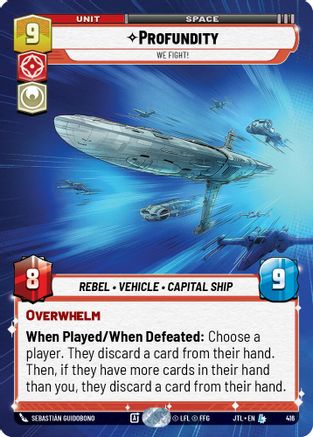 Profundity - We Fight! (416) (Hyperspace) (416) [Jump to Lightspeed] - Fantasy Flight Games - Card Brawlers | Quebec | Canada |