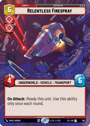 Relentless Firespray (419) (Hyperspace) (419) [Jump to Lightspeed] - Fantasy Flight Games - Card Brawlers | Quebec | Canada |