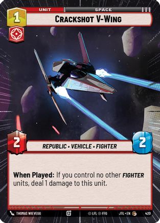 Crackshot V-Wing (420) (Hyperspace) (420) [Jump to Lightspeed] - Fantasy Flight Games - Card Brawlers | Quebec | Canada |