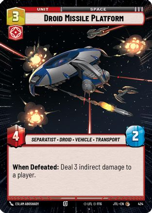 Droid Missile Platform (424) (Hyperspace) (424) [Jump to Lightspeed] - Fantasy Flight Games - Card Brawlers | Quebec | Canada |