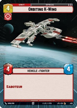 Orbiting K-Wing (428) (Hyperspace) (428) [Jump to Lightspeed] - Fantasy Flight Games - Card Brawlers | Quebec | Canada |