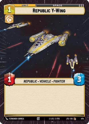 Republic Y-Wing (474) (Hyperspace) (474) [Jump to Lightspeed] - Fantasy Flight Games - Card Brawlers | Quebec | Canada |