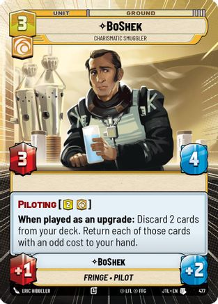 BoShek - Charismatic Smuggler (477) (Hyperspace) (477) [Jump to Lightspeed] - Fantasy Flight Games - Card Brawlers | Quebec | Canada |