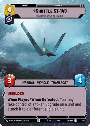 Shuttle ST-149 - Under Krennic's Authority (504) (Hyperspace) (504) [Jump to Lightspeed] - Fantasy Flight Games - Card Brawlers | Quebec | Canada |
