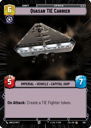 Quasar TIE Carrier (505) (Hyperspace) (505) [Jump to Lightspeed] - Fantasy Flight Games - Card Brawlers | Quebec | Canada |