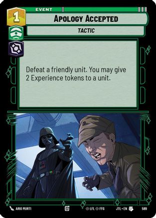 Apology Accepted (589) (589) [Jump to Lightspeed] - Fantasy Flight Games - Card Brawlers | Quebec | Canada |