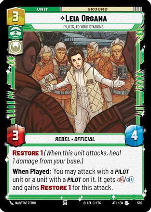 Leia Organa - Pilots, To Your Stations (595) (595) [Jump to Lightspeed] - Fantasy Flight Games - Card Brawlers | Quebec | Canada |