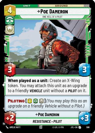 Poe Dameron - One Hell of a Pilot (598) (598) [Jump to Lightspeed] - Fantasy Flight Games - Card Brawlers | Quebec | Canada |