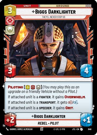 Biggs Darklighter - They'll Never Stop Us (648) (648) [Jump to Lightspeed] - Fantasy Flight Games - Card Brawlers | Quebec | Canada |