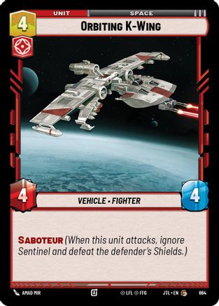 Orbiting K-Wing (664) (664) [Jump to Lightspeed] - Fantasy Flight Games - Card Brawlers | Quebec | Canada |