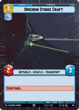 Omicron Strike Craft (798) (Hyperspace Foil) (798) [Jump to Lightspeed] - Fantasy Flight Games - Card Brawlers | Quebec | Canada |