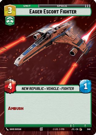Eager Escort Fighter (846) (Hyperspace Foil) (846) [Jump to Lightspeed] - Fantasy Flight Games - Card Brawlers | Quebec | Canada |