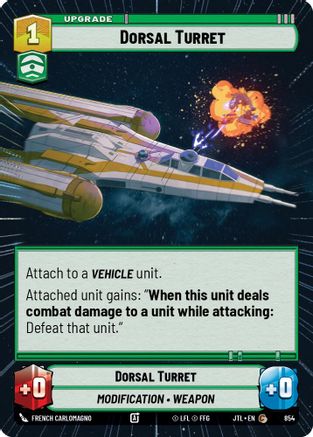 Dorsal Turret (854) (Hyperspace Foil) (854) [Jump to Lightspeed] - Fantasy Flight Games - Card Brawlers | Quebec | Canada |