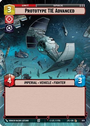 Prototype TIE Advanced (870) (Hyperspace Foil) (870) [Jump to Lightspeed] - Fantasy Flight Games - Card Brawlers | Quebec | Canada |