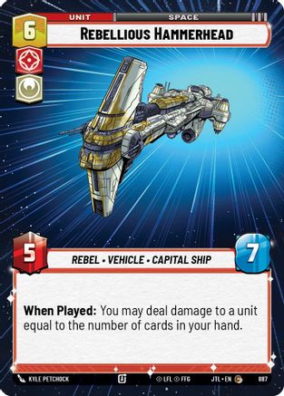 Rebellious Hammerhead (887) (Hyperspace Foil) (887) [Jump to Lightspeed] - Fantasy Flight Games - Card Brawlers | Quebec | Canada |