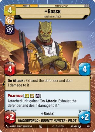 Bossk - Hunt By Instinct (921) (Hyperspace Foil) (921) [Jump to Lightspeed] - Fantasy Flight Games - Card Brawlers | Quebec | Canada |