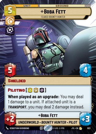 Boba Fett - Feared Bounty Hunter (923) (Hyperspace Foil) (923) [Jump to Lightspeed] - Fantasy Flight Games - Card Brawlers | Quebec | Canada |