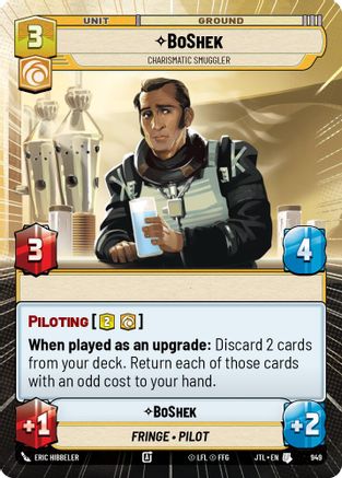 BoShek - Charismatic Smuggler (949) (Hyperspace Foil) (949) [Jump to Lightspeed] - Fantasy Flight Games - Card Brawlers | Quebec | Canada |