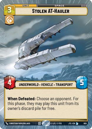 Stolen AT-Hauler (955) (Hyperspace Foil) (955) [Jump to Lightspeed] - Fantasy Flight Games - Card Brawlers | Quebec | Canada |