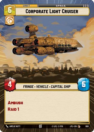 Corporate Light Cruiser (959) (Hyperspace Foil) (959) [Jump to Lightspeed] - Fantasy Flight Games - Card Brawlers | Quebec | Canada |