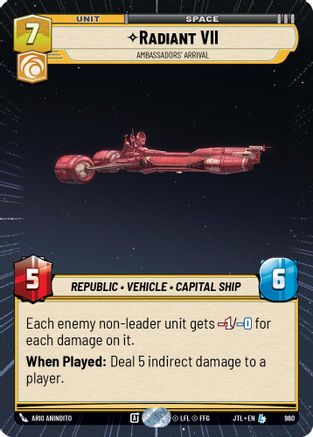 Radiant VII - Ambassadors' Arrival (960) (Hyperspace Foil) (960) [Jump to Lightspeed] - Fantasy Flight Games - Card Brawlers | Quebec | Canada |