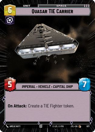 Quasar TIE Carrier (977) (Hyperspace Foil) (977) [Jump to Lightspeed] - Fantasy Flight Games - Card Brawlers | Quebec | Canada |