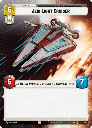 Jedi Light Cruiser (985) (Hyperspace Foil) (985) [Jump to Lightspeed] - Fantasy Flight Games - Card Brawlers | Quebec | Canada |