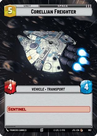 Corellian Freighter (992) (Hyperspace Foil) (992) [Jump to Lightspeed] - Fantasy Flight Games - Card Brawlers | Quebec | Canada |