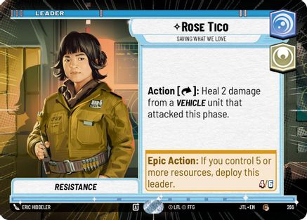 Rose Tico - Saving What We Love (266) (Hyperspace) (266) [Jump to Lightspeed] - Fantasy Flight Games - Card Brawlers | Quebec | Canada |