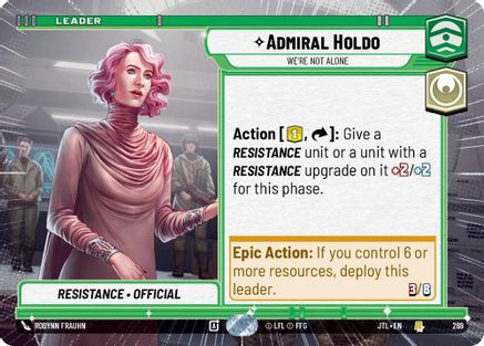 Admiral Holdo - We're Not Alone (269) (Hyperspace) (269) [Jump to Lightspeed] - Fantasy Flight Games - Card Brawlers | Quebec | Canada |