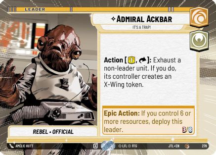 Admiral Ackbar - It's A Trap! (278) (Hyperspace) (278) [Jump to Lightspeed] - Fantasy Flight Games - Card Brawlers | Quebec | Canada |