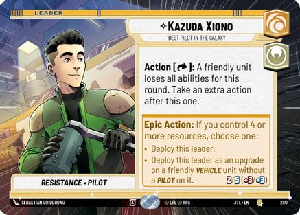 Kazuda Xiono - Best Pilot in the Galaxy (280) (Hyperspace) (280) [Jump to Lightspeed] - Fantasy Flight Games - Card Brawlers | Quebec | Canada |