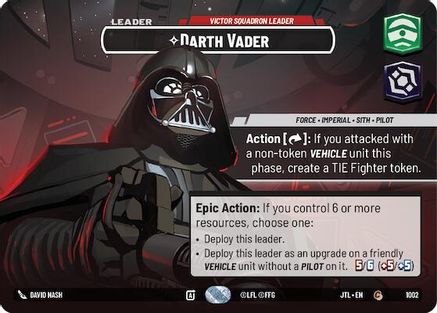 Darth Vader - Victor Squadron Leader (1002) (Showcase) (1002) [Jump to Lightspeed] - Fantasy Flight Games - Card Brawlers | Quebec | Canada |