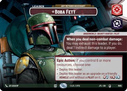 Boba Fett - Any Methods Necessary (1005) (Showcase) (1005) [Jump to Lightspeed] - Fantasy Flight Games - Card Brawlers | Quebec | Canada |
