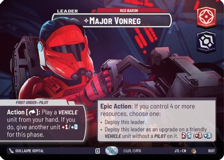 Major Vonreg - Red Baron (1007) (Showcase) (1007) [Jump to Lightspeed] - Fantasy Flight Games - Card Brawlers | Quebec | Canada |