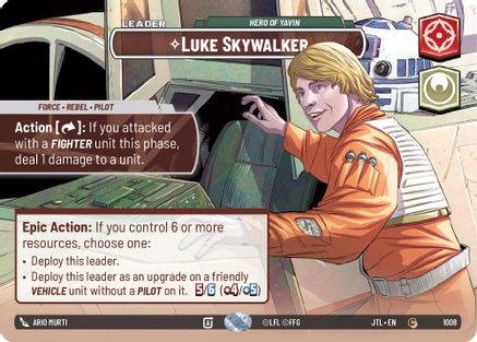 Luke Skywalker - Hero of Yavin (1008) (Showcase) (1008) [Jump to Lightspeed] - Fantasy Flight Games - Card Brawlers | Quebec | Canada |