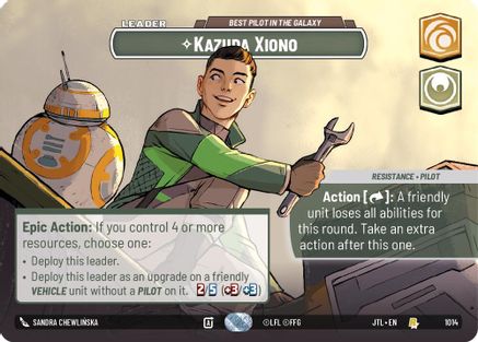 Kazuda Xiono - Best Pilot in the Galaxy (1014) (Showcase) (1014) [Jump to Lightspeed] - Fantasy Flight Games - Card Brawlers | Quebec | Canada |