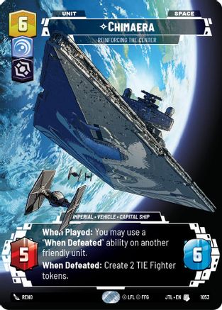 Chimaera - Reinforcing the Center (1053) (Prestige Foil) (1053) [Jump to Lightspeed] - Fantasy Flight Games - Card Brawlers | Quebec | Canada |