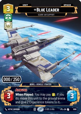 Blue Leader - Scarif Air Support (1098) (Serialized) (1098) [Jump to Lightspeed] - Fantasy Flight Games - Card Brawlers | Quebec | Canada |