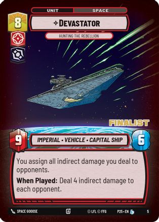 Devastator - Hunting the Rebellion (5) (Finalist) (5) [Store Showdown Promos] - Fantasy Flight Games - Card Brawlers | Quebec | Canada |