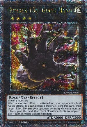 Number 106: Giant Hand [RA04-EN066] Quarter Century Secret Rare - Yu-Gi-Oh! - Card Brawlers | Quebec | Canada |
