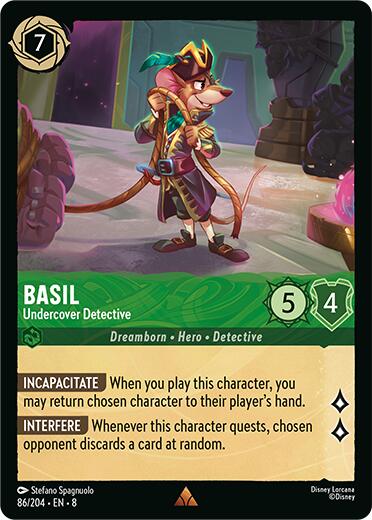 Basil - Undercover Detective (86/204) [Reign of Jafar] - Disney - Card Brawlers | Quebec | Canada |